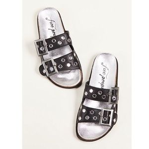 Free People Bali Slides Sandals New 7 Leather Boho